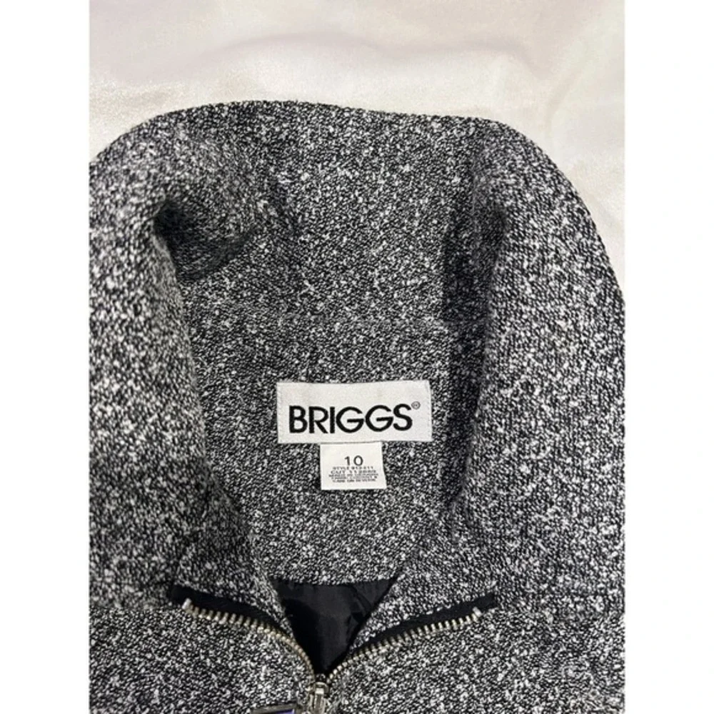 Briggs Women's Gray Jacket Plus‎ Size 10 Full Zip Front Lined Career Collared